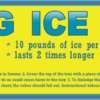 A yellow and blue poster with instructions for ice cubes.